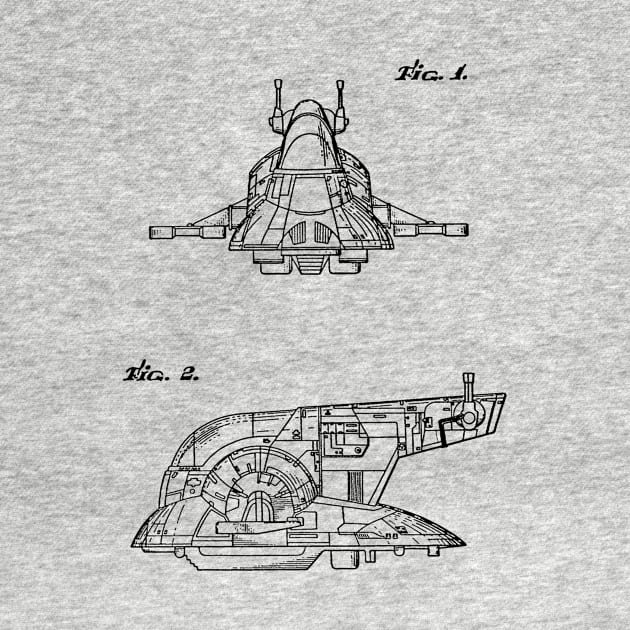 Toy Space Vehicle Vintage Patent Hand Drawing by TheYoungDesigns